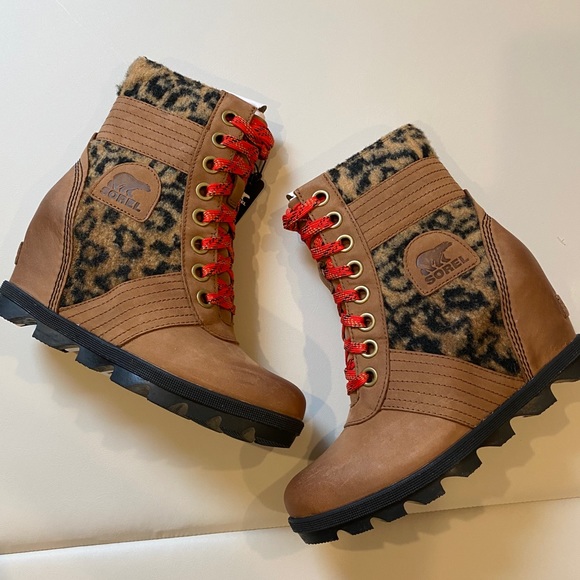 Lexie faux fur paneled wedge boot Clearance